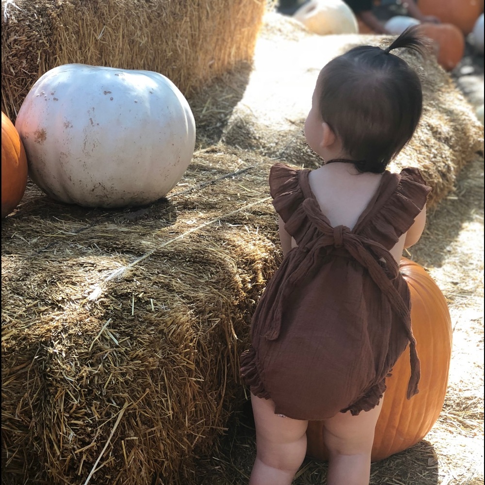 Brown Ruffles Romper Outfit - Picture 7 of 8